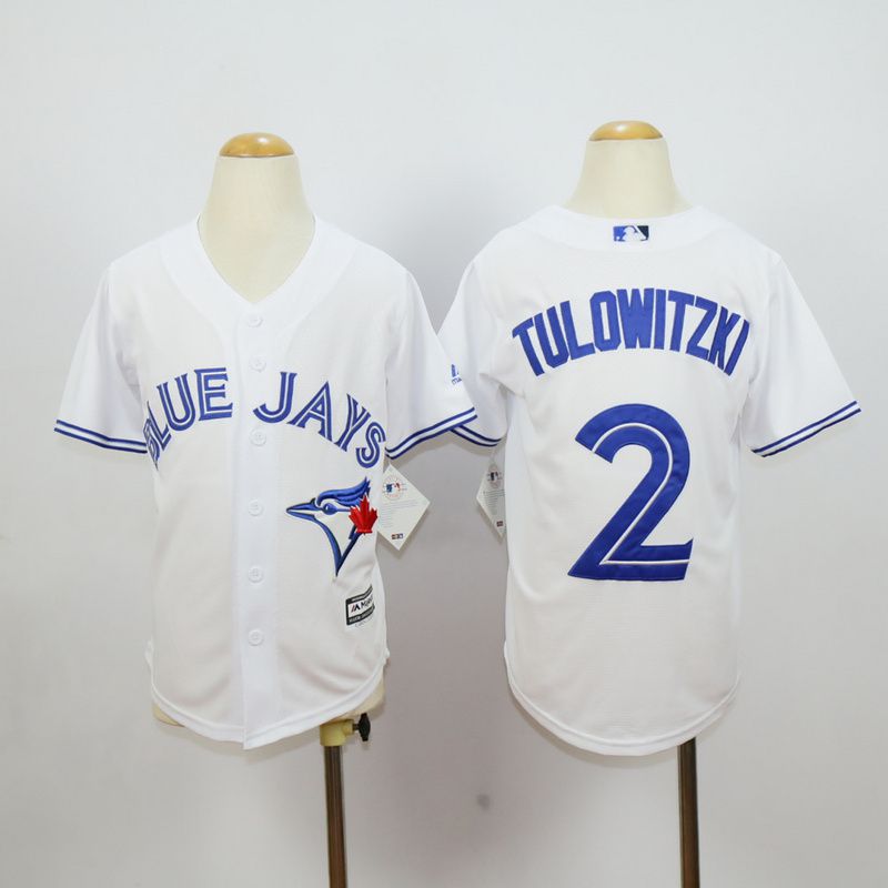 Youth Toronto Blue Jays #2 Tulowitzki White MLB Jerseys